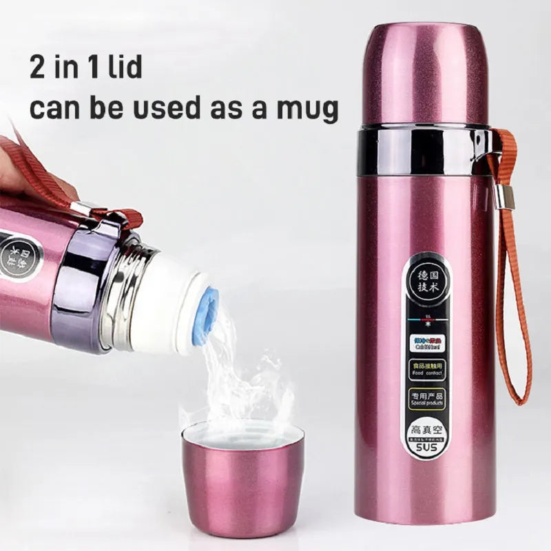 500ml Stainless Steel Vacuum Flask Hot Cold Water Bottle Bullet Insulated Thermos