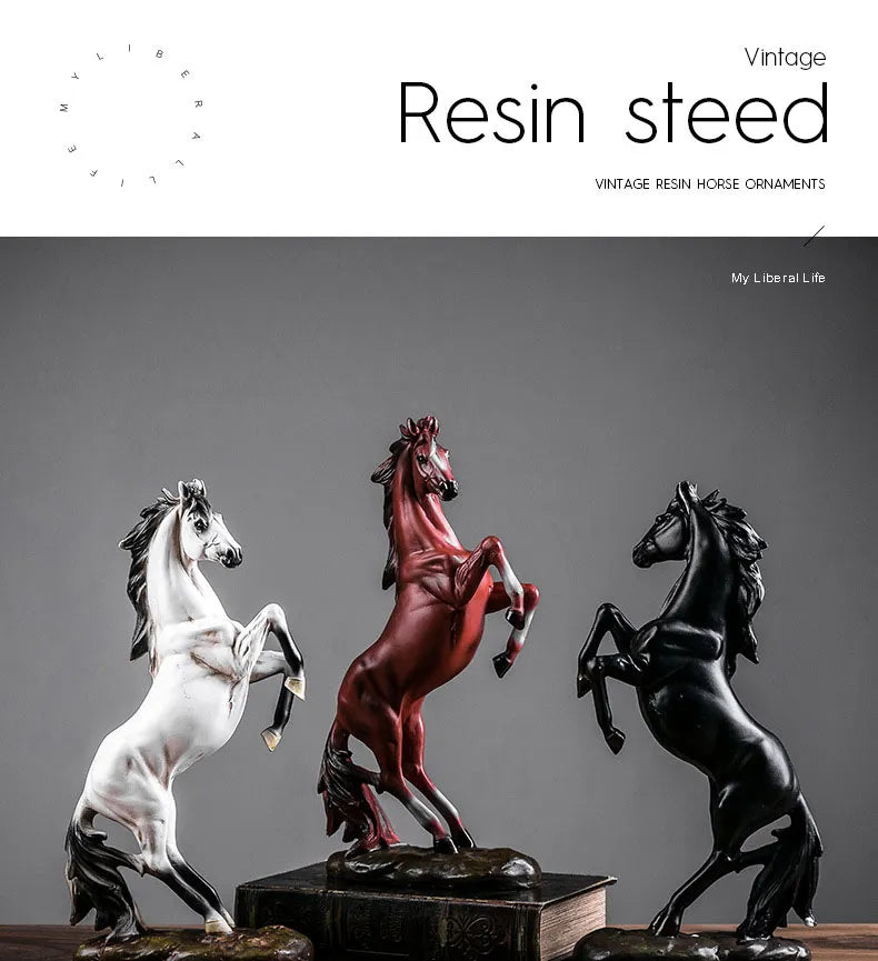 Horse Sculpture Animal Statue European Modern Art Home Decoration Figurine