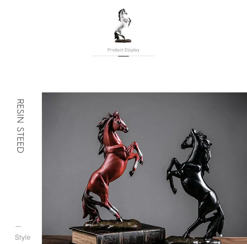 Horse Sculpture Animal Statue European Modern Art Home Decoration Figurine