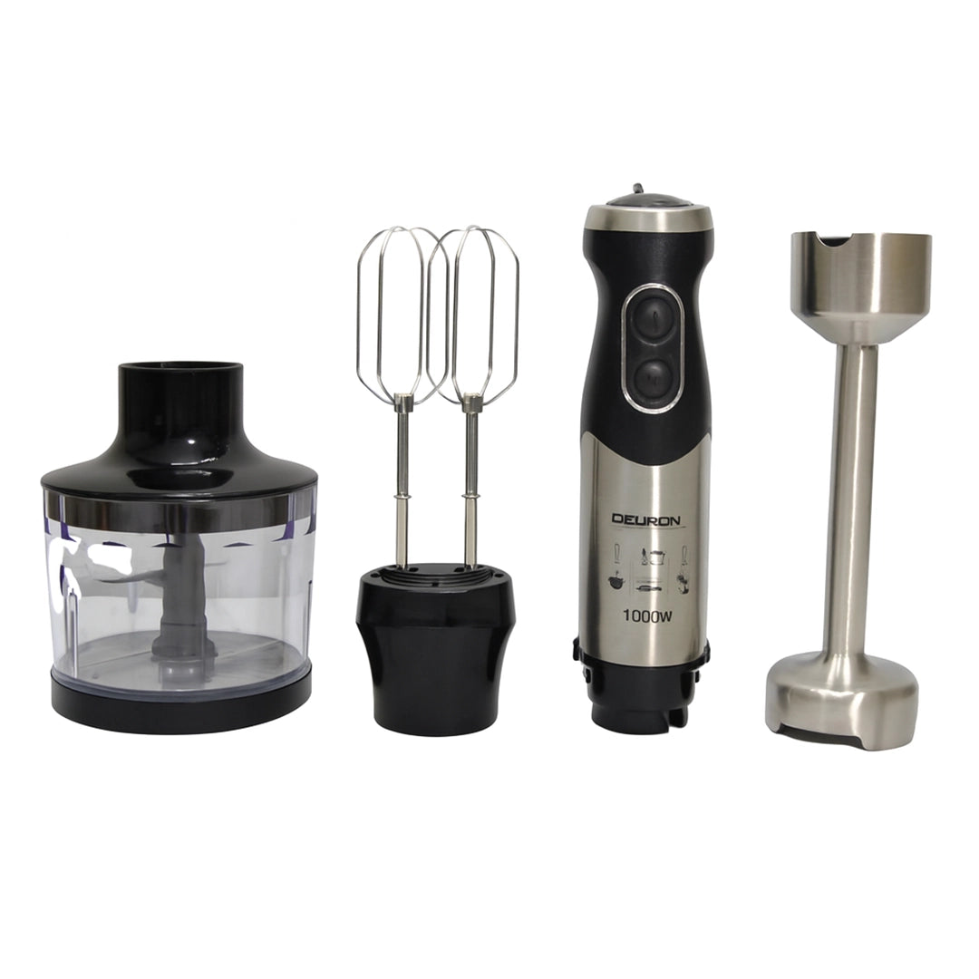 Deuron DN 1109 3 in 1 Hand Blender with Chopper Whisk and Measuring Beaker 700 Watt Electric Hand Blender