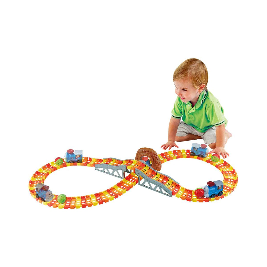 Electric Under Tunnel Train Set Multicolor Kids Play Toy with Sounds and Track Loop - Al-Raheem Imports