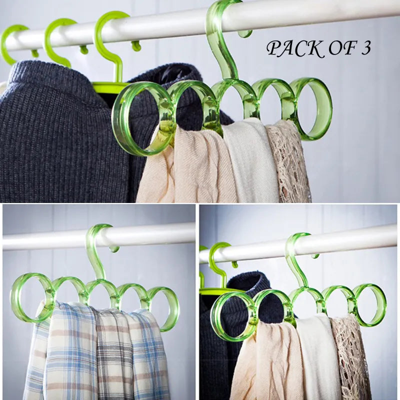 Pack of 3 Eco-Friendly Five Hole Scarf and Shawl Storage Hanger