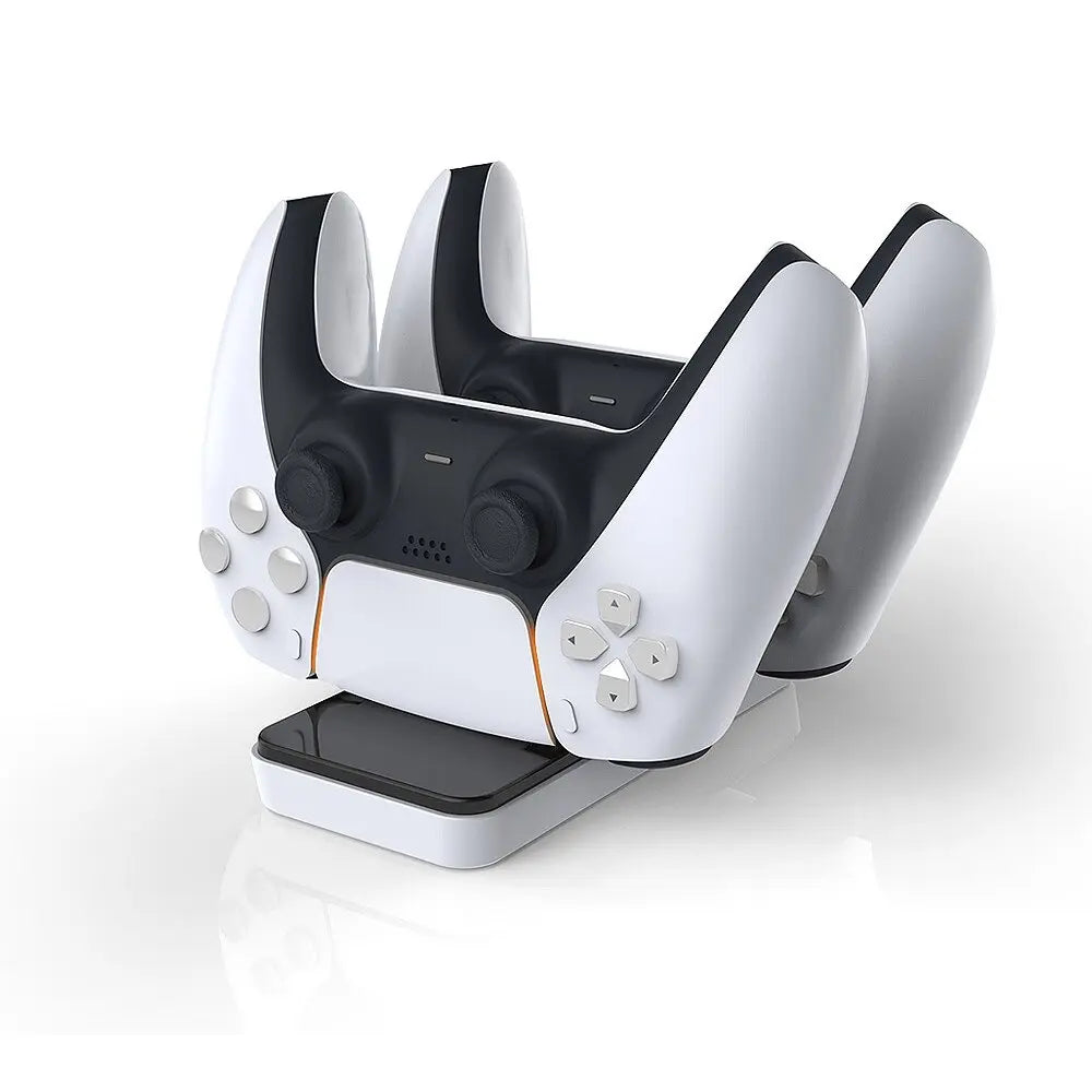 DOBE PS5 Dual Controller Charging Dock Station Fast Wireless Gamepad Charger with LED Indicator Type C Port