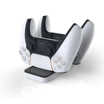 DOBE PS5 Dual Controller Charging Dock Station Fast Wireless Gamepad Charger with LED Indicator Type C Port