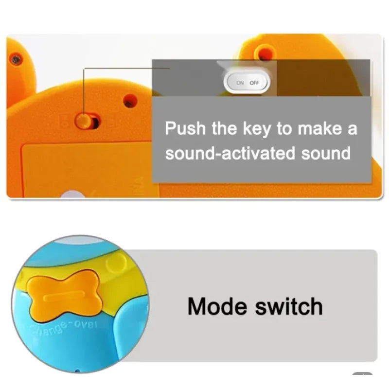 Cute Electronic Music Dog Piano Toy with Flashing Lights and 3 Function Modes