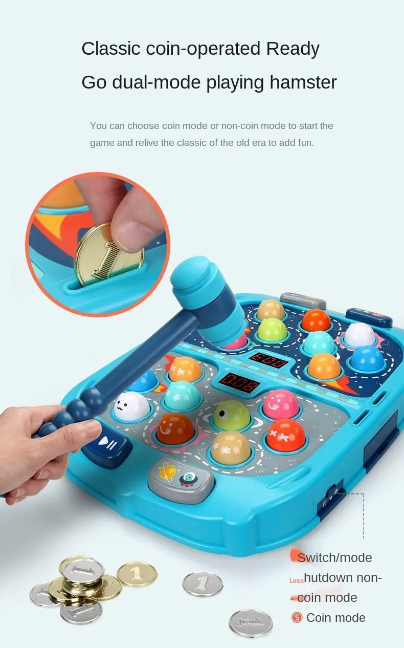 Double Versus Whack A Mole Game Electric Children Playing Toy with Sound Effects and Lights Battery Powered Interactive Game