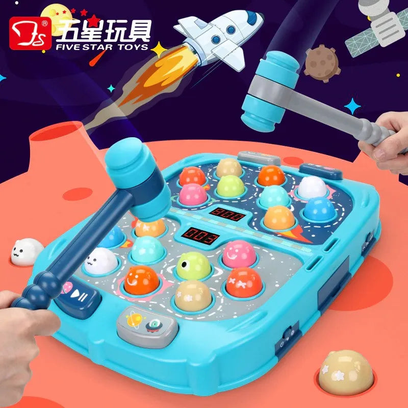 Double Versus Whack A Mole Game Electric Children Playing Toy with Sound Effects and Lights Battery Powered Interactive Game