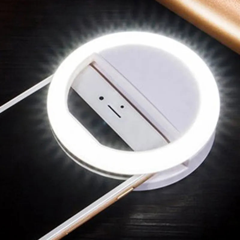 Pack of 2 Mini Portable USB Rechargeable Selfie Ring Lights with 3 Brightness Levels