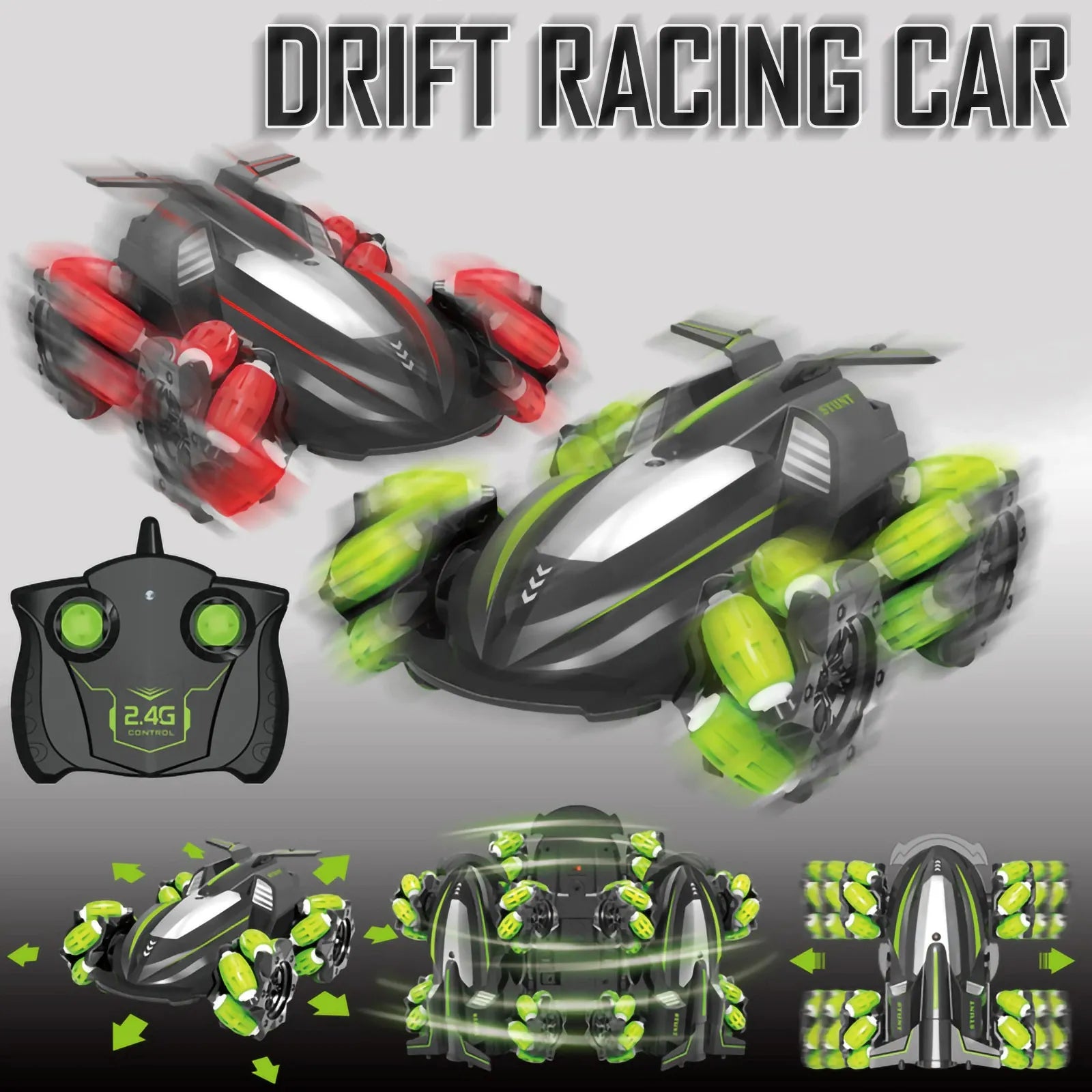 360 Rotation Buggy 2.4G Double-Sided RC Stunt Car with Rechargeable Battery