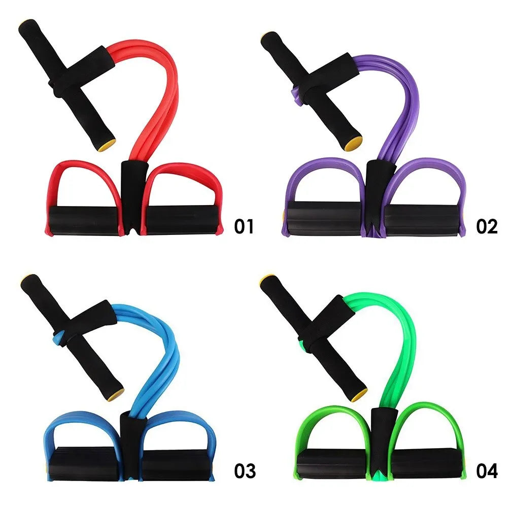 4 Tube Elastic Pull Rope Pedal Exerciser for Abdominal Ankle Home Gym Training