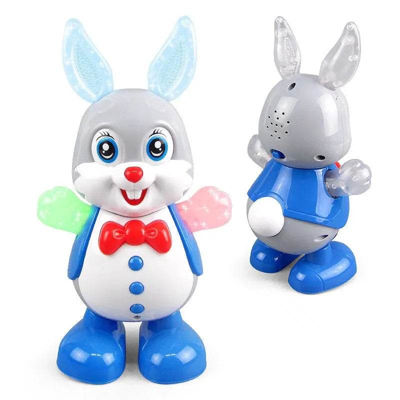 Electric Dancing Rabbit Toy with Music, Lighting, and Flashing Effects Educational Electronic Walking Robot for Kids - Al-Raheem Imports