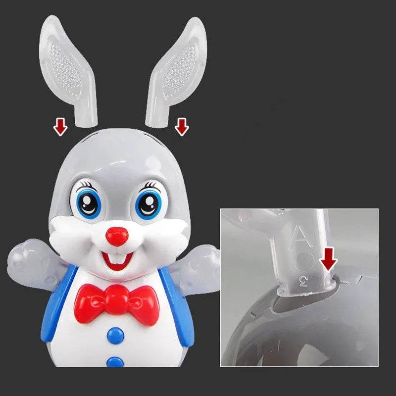 Electric Dancing Rabbit Toy with Music, Lighting, and Flashing Effects Educational Electronic Walking Robot for Kids - Al-Raheem Imports