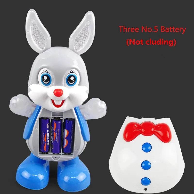 Electric Dancing Rabbit Toy with Music, Lighting, and Flashing Effects Educational Electronic Walking Robot for Kids - Al-Raheem Imports