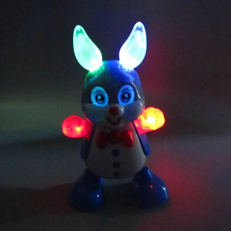 Electric Dancing Rabbit Toy with Music, Lighting, and Flashing Effects Educational Electronic Walking Robot for Kids - Al-Raheem Imports