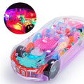 Electric Universal Gear Mechanical Concept Colorful Light Music Transparent Toy Car - Al-Raheem Imports