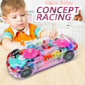 Electric Universal Gear Mechanical Concept Colorful Light Music Transparent Toy Car - Al-Raheem Imports