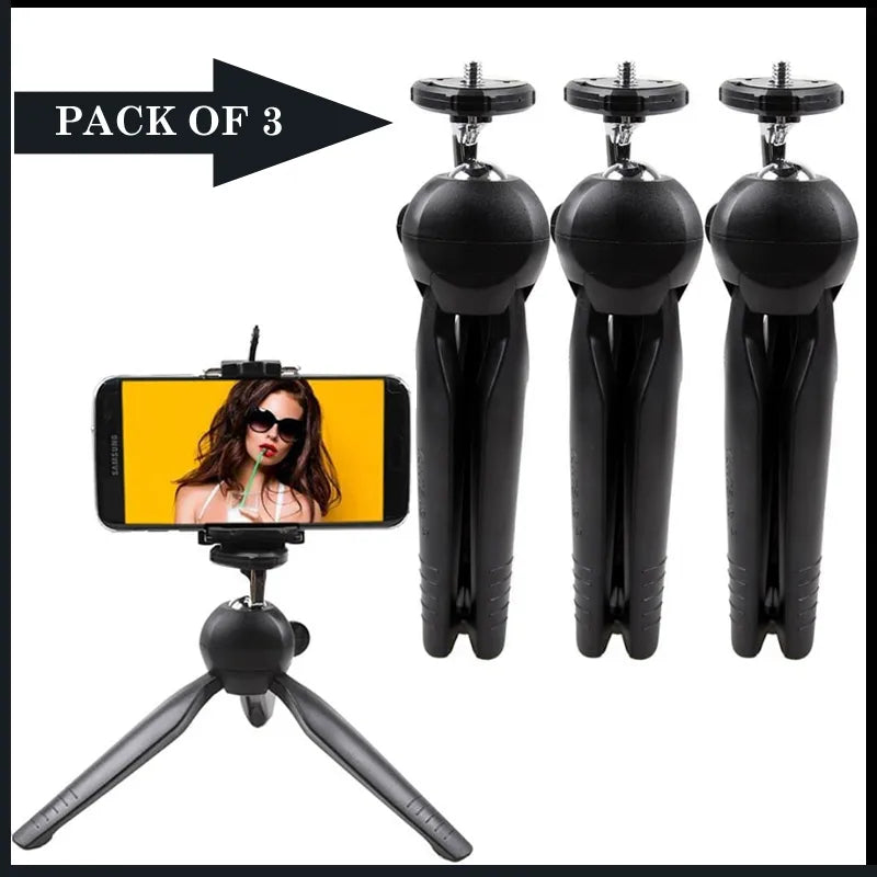 Pack of 3 Mini Phone Tripod Tabletop Mount with 360° Ballhead for Smartphones