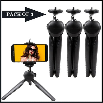 Pack of 3 Mini Phone Tripod Tabletop Mount with 360° Ballhead for Smartphones