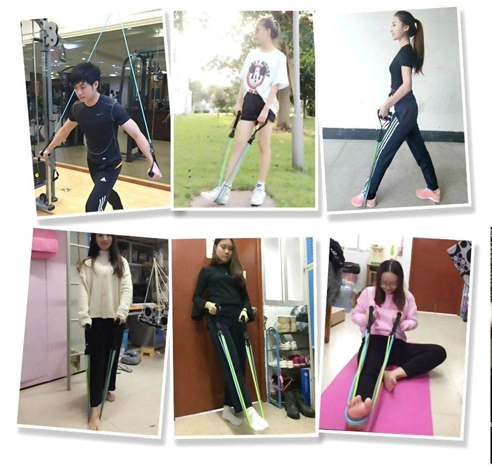 Pack Of 5 Fitness Gym Equipment Workout Elastic Resistance Bands Training For Exercise Pull Rope - Al-Raheem Imports