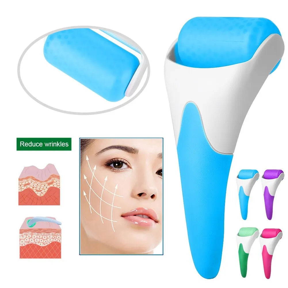 Ice Roller Face Massager Cool Lift Anti Wrinkle Skin Tightening Pain Relief Tool