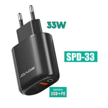 SOVO Racer SPD-33 33W USB + PD Fast Charging Adapter with Intelligent Chip