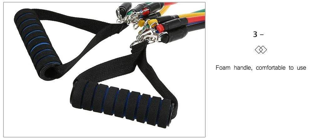 Pack Of 5 Fitness Gym Equipment Workout Elastic Resistance Bands Training For Exercise Pull Rope - Al-Raheem Imports