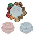 Flower Design Double Layer Rotating Fruit Basket Creative Candy Box 5 Grids - Al-Raheem Imports