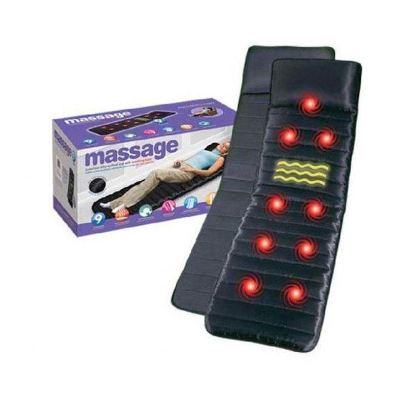Full Body Tourmaline Massage Mattress 9 Heads Heating Vibrating Therapy 168cm - Al-Raheem Imports