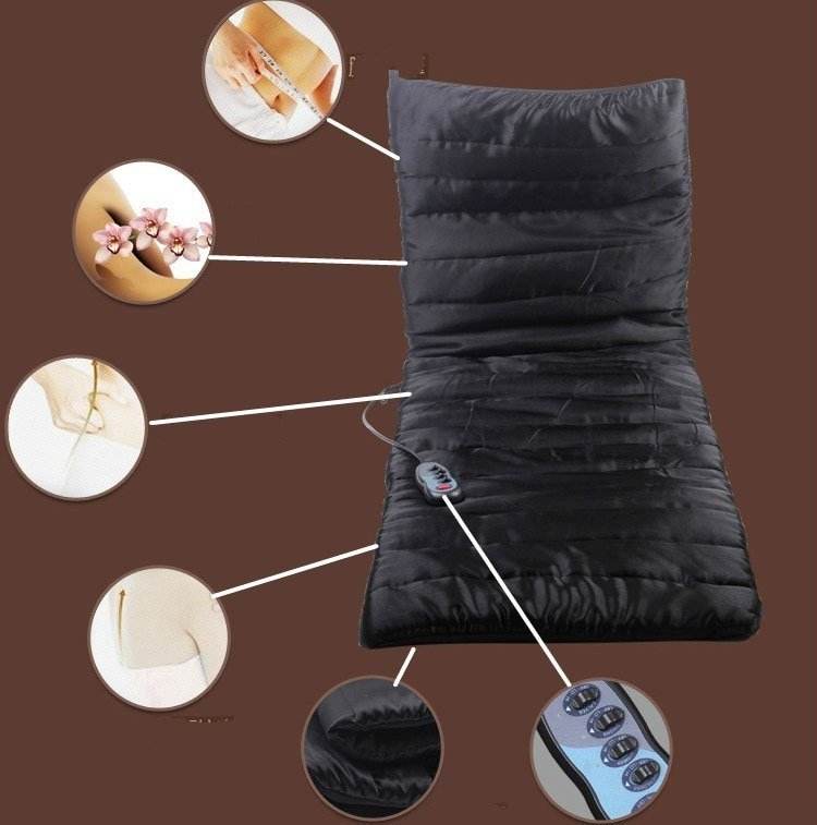 Full Body Tourmaline Massage Mattress 9 Heads Heating Vibrating Therapy 168cm - Al-Raheem Imports