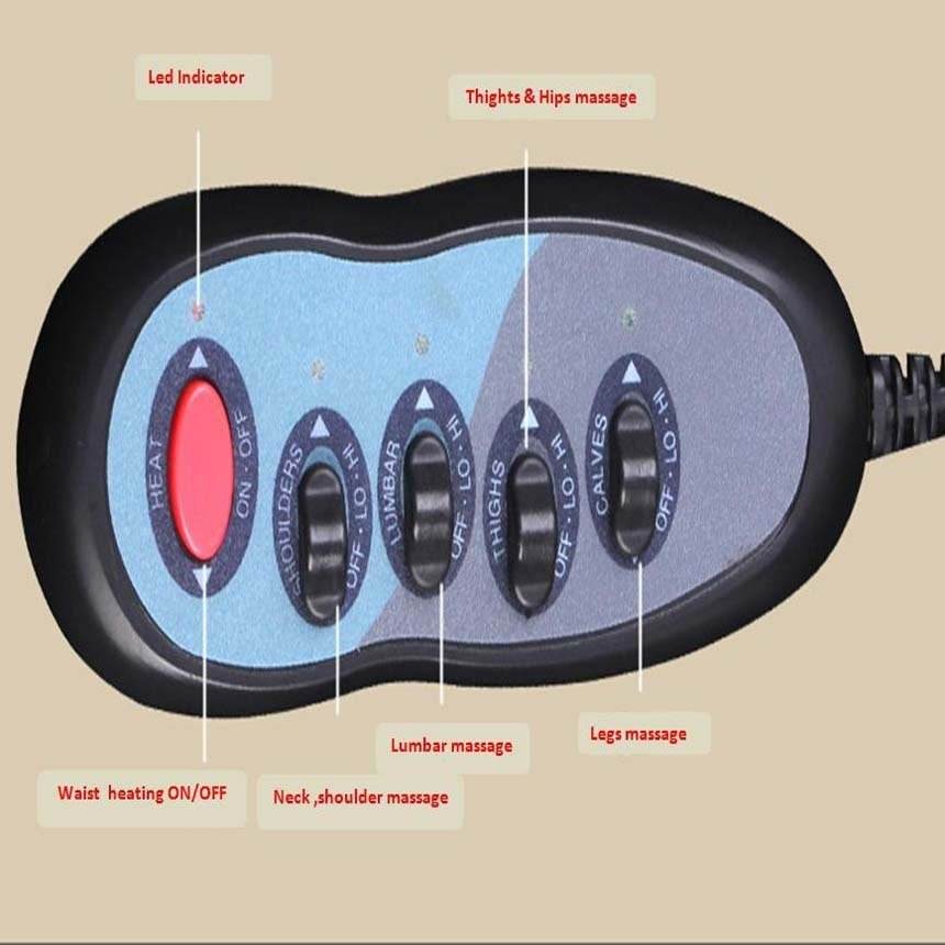 Full Body Tourmaline Massage Mattress 9 Heads Heating Vibrating Therapy 168cm - Al-Raheem Imports