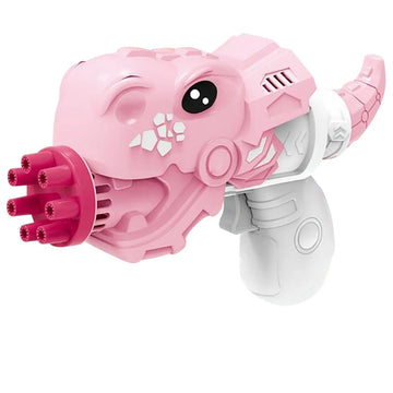 Happy Dinosaur Electric Bubble Machine  7-Hole Automatic Bubble Gun for Kids