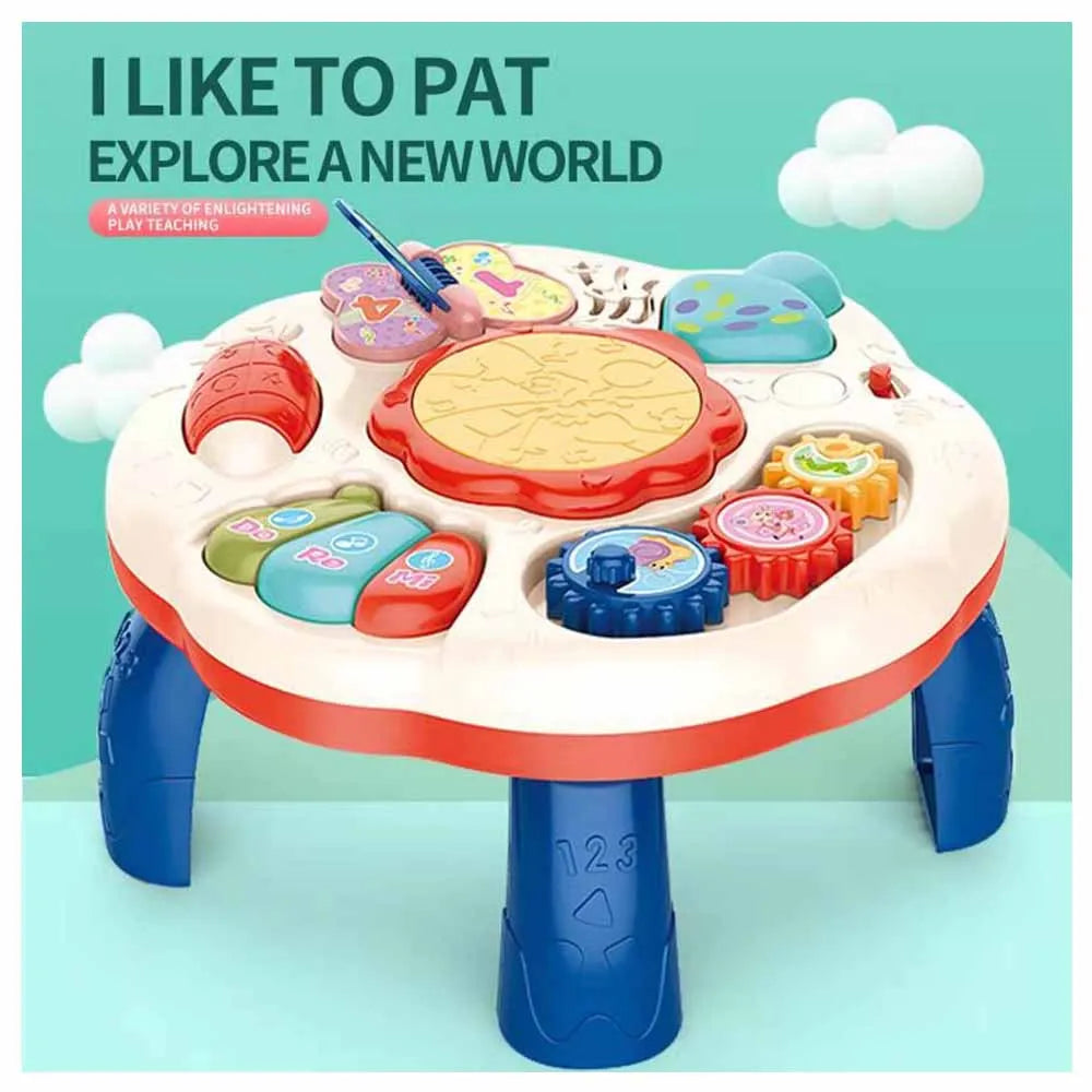 Music Study Desk Little Angel Baby Toys Activity Table | Early Learning Toy with Songs, Lights, and Shapes