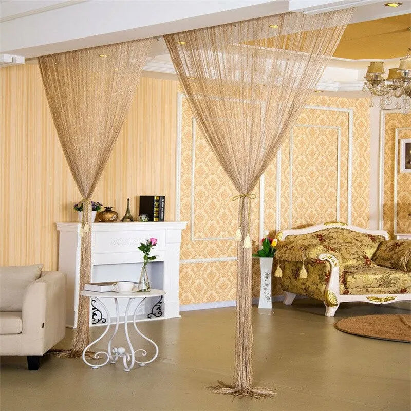 Glitter Tassel String Curtain 100x200cm for Window Door Room Divider Decor