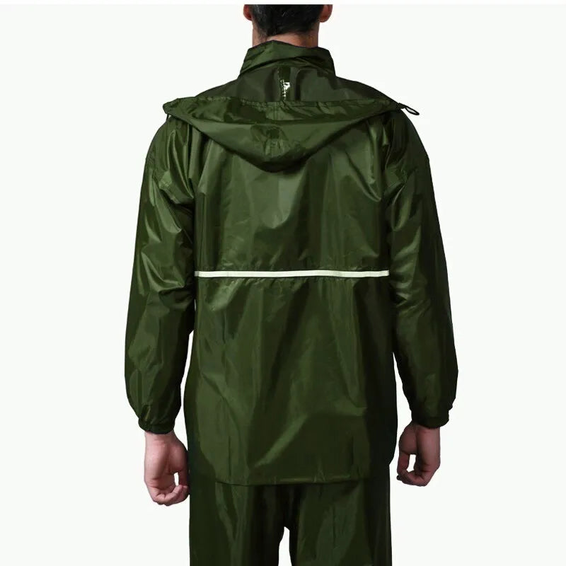 Outdoor Waterproof Motorcycle Raincoat with Pants for Men Free Size