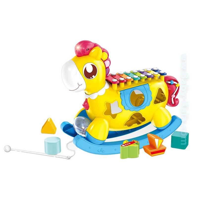 Happy Pony Musical Xylophone Toy with Lights & Geometric Shapes for Kids 3+ - Al-Raheem Imports