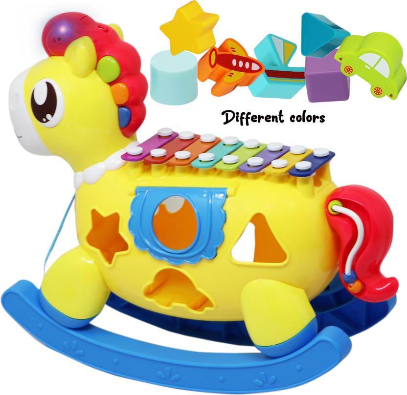 Happy Pony Musical Xylophone Toy with Lights & Geometric Shapes for Kids 3+ - Al-Raheem Imports