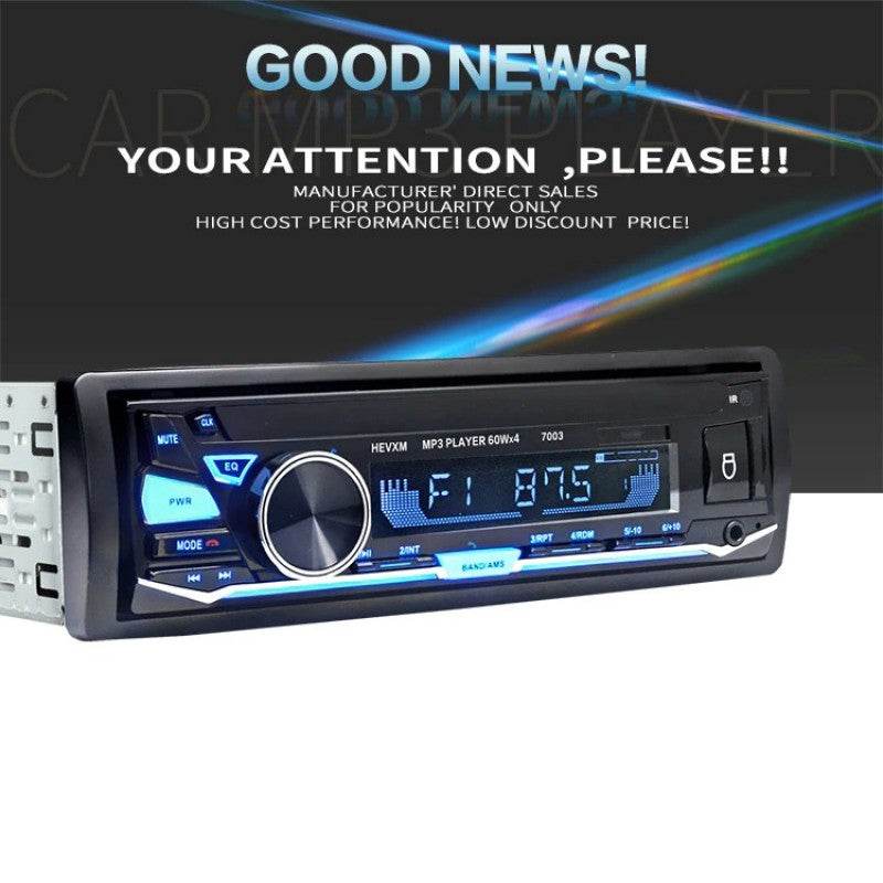 HEVXM Multifunction Car MP3 Radio Player With Color Lights MP3 Player FM Radio USB AUX Hands Free Calling - Al-Raheem Imports