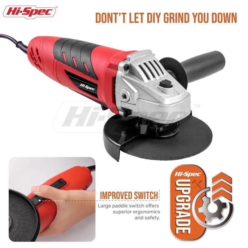 500W 5A Mini Electric Angle Grinder with 2 Cutting Discs Side Handle and Safety Guard
