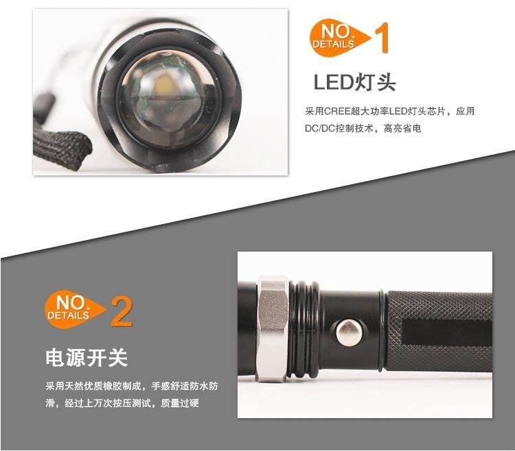 High Quality LED Flashlight 350+ Lumen Rechargeable Car Charging Aluminum Alloy - Al-Raheem Imports