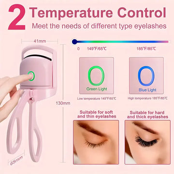 Compact and Rechargeable Mini Electric Eyelash Curler for Quick Long Lasting Curling and Professional Makeup Styling for Women