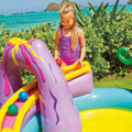 Intex 57135 Dinoland Inflatable Paddling Pool Play Center with Dino Arch Sprayer and Fun Ball Games - Al-Raheem Imports