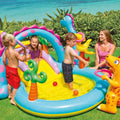 Intex 57135 Dinoland Inflatable Paddling Pool Play Center with Dino Arch Sprayer and Fun Ball Games - Al-Raheem Imports