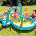 Intex 57135 Dinoland Inflatable Paddling Pool Play Center with Dino Arch Sprayer and Fun Ball Games - Al-Raheem Imports