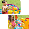 Intex 57135 Dinoland Inflatable Paddling Pool Play Center with Dino Arch Sprayer and Fun Ball Games - Al-Raheem Imports