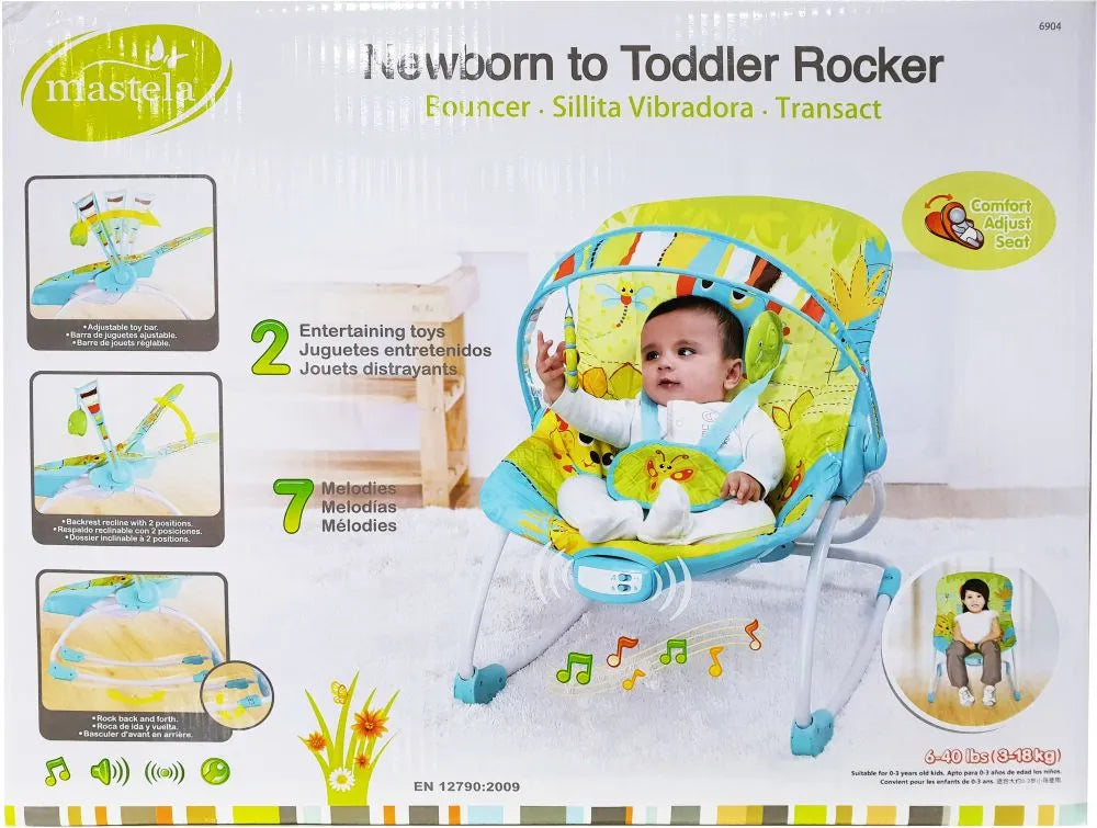 Newborn to Toddler Rocker with Soothing Music and Vibrations for Babies