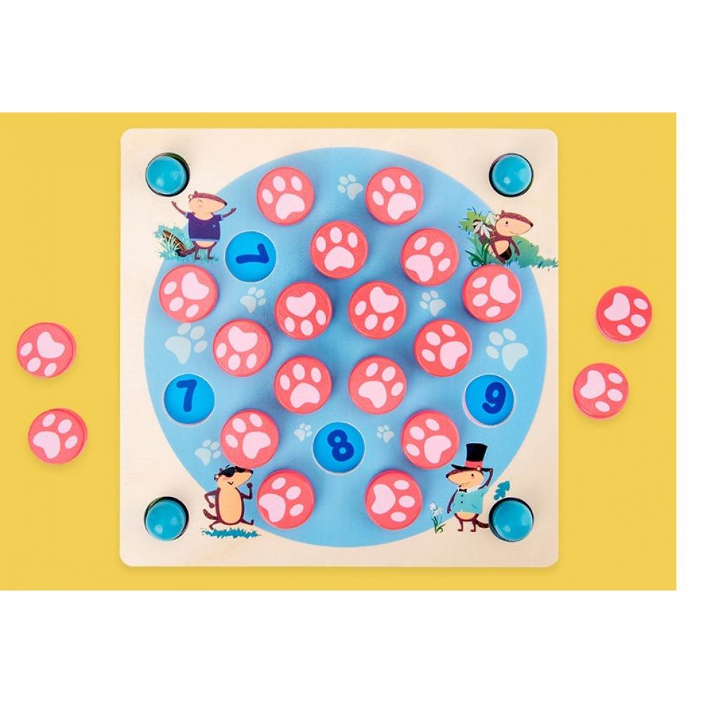 Wooden Memory Toy 4 In 1 Multifunctional Chess Logical Thinking and Memory Training Family Game - Al-Raheem Imports