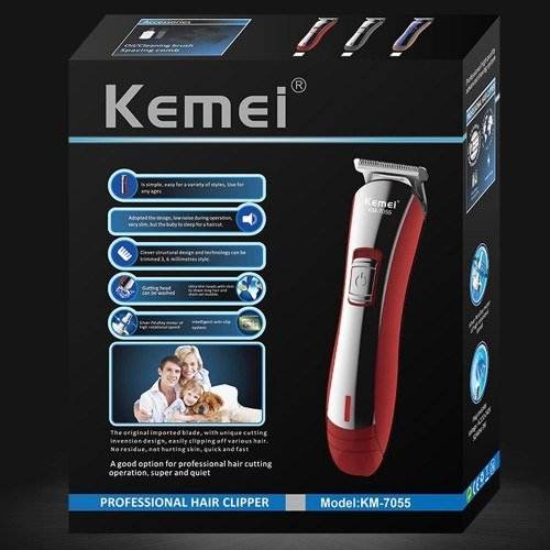 Kemei KM-7055 Rechargeable Hair Clipper and Trimmer for Men with Adjustable Blades - Al-Raheem Imports