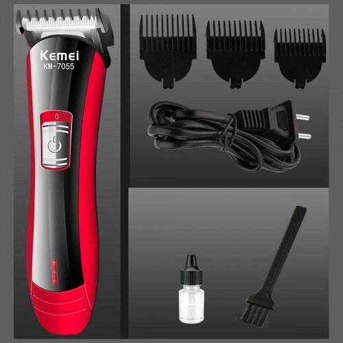 Kemei KM-7055 Rechargeable Hair Clipper and Trimmer for Men with Adjustable Blades - Al-Raheem Imports