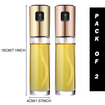 Set of 2 Kitchen Baking Oil Cook Spray Bottles and Vinegar Dispenser Glass Cooking Tools with Eco Friendly Oil Sprayer for Air Fryer and BBQ
