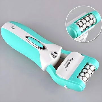Kemei KM 6198B 3 In 1 Multifunctional Electric Shaver Callus Remover and Epilator for Women Cordless Rechargeable Beauty Kit for Smooth Skin